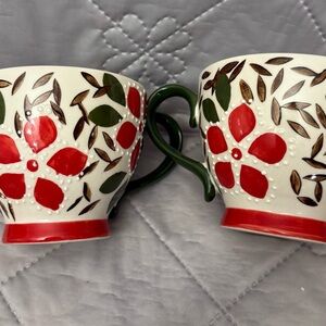 Dutch Wax Footed Coffee Mug Floral Coastline Imports Large
Cup Red